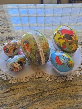 Vintage-Style Decorative Easter Eggs - Multicolor Set